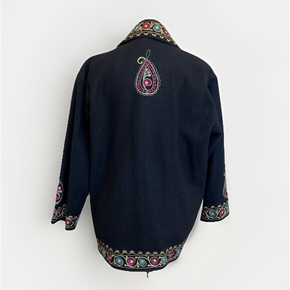 Unique Vintage Wool Embroidered Jacket 90s‎ PASSPORTS OF PIER 1 Indian Women's L - Picture 4 of 9